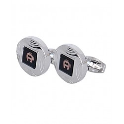 Aigner Logo Silver Cufflinks